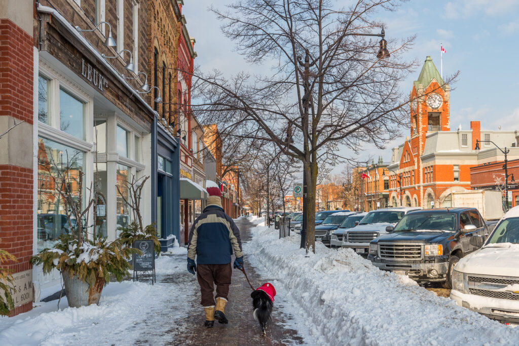 Downtown Collingwood Ontario in the winter