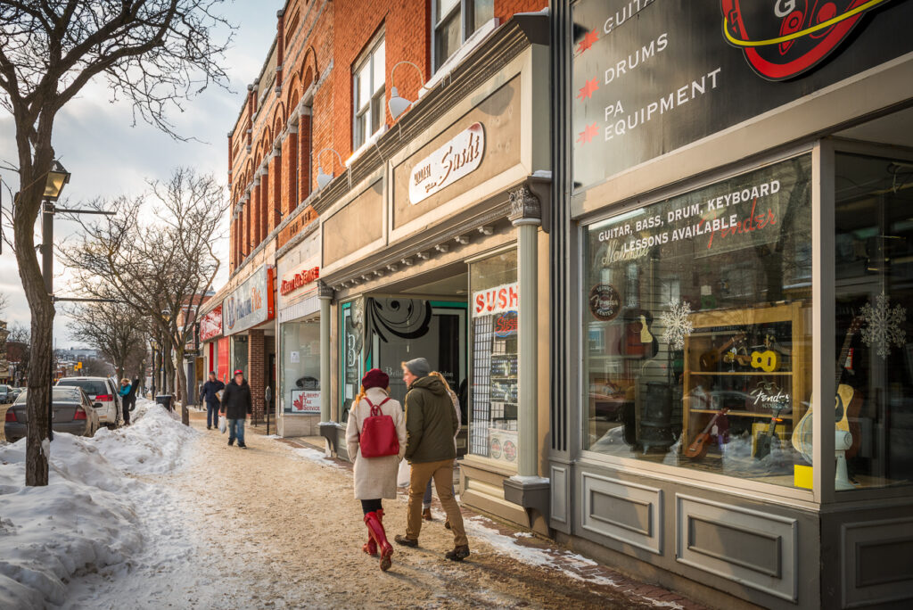 Shopping in downtown Orillia main street